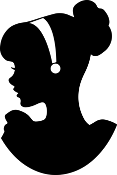 Cinderella 2 Clean Stencil Svg Vector, Free Vectors File